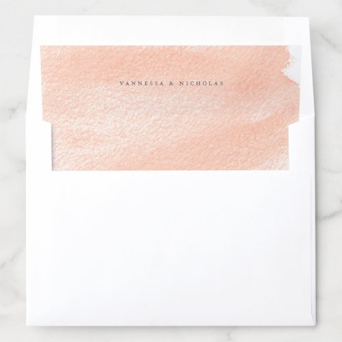 Coral hand_painted Watercolor Wash Envelope Liner