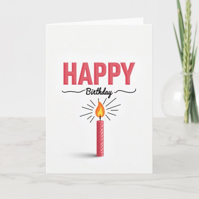 Coral Happy Birthday Card (Front)