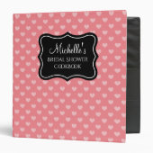 Coral heart bridal shower recipe binder cook book (Front/Inside)
