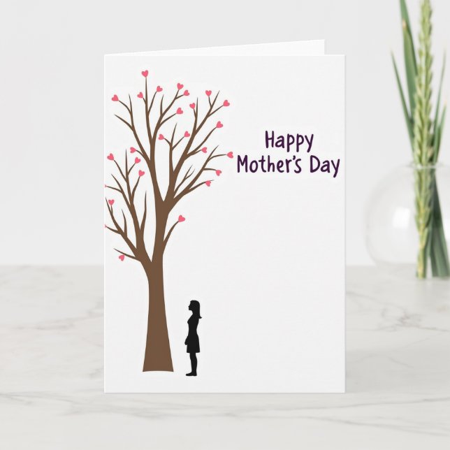 Coral Heart Mothers Day Card (Front)