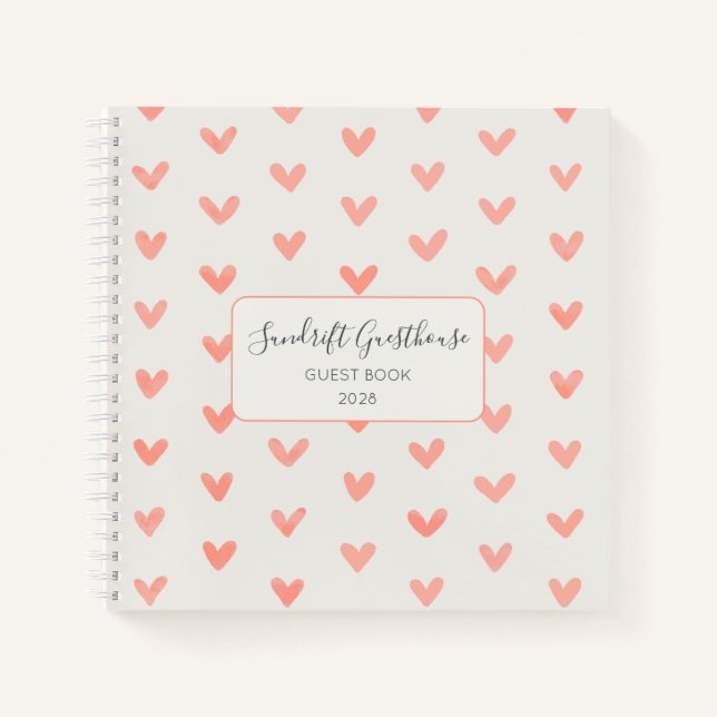 Coral Hearts Guest Book B&B Airbnb Boutique Hotels (Front)