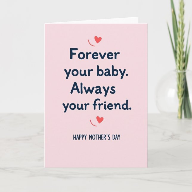 Coral Hearts Mothers Day Card (Front)