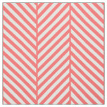 Coral Herringbone Large Scale Fabric