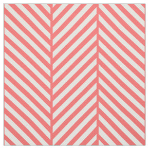 Coral Herringbone Large Scale Fabric