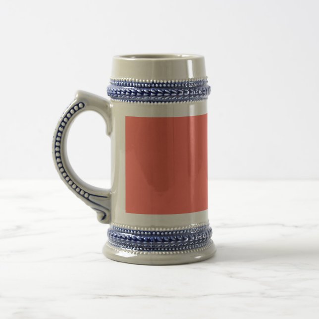 Coral hex code FF6F61 Beer Stein (Left)