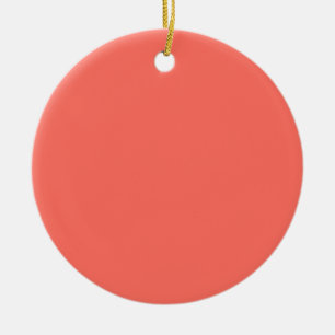 Coral hex code FF6F61 Ceramic Ornament
