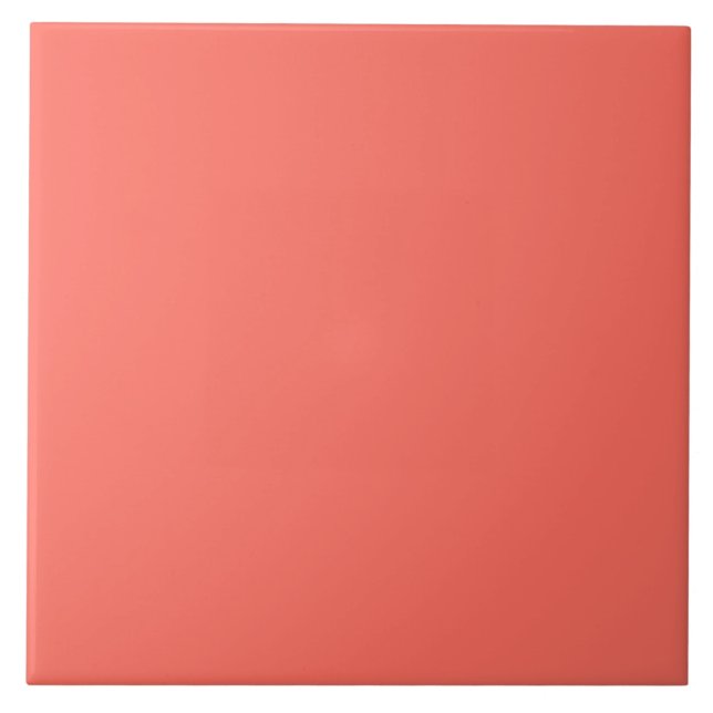 Coral hex code FF6F61 Ceramic Tile (Front)