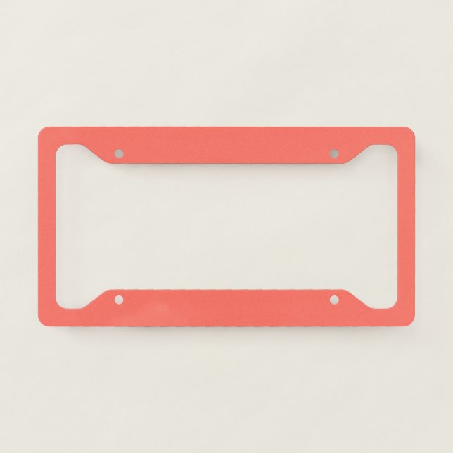 Coral hex code FF6F61 License Plate Frame (Front)