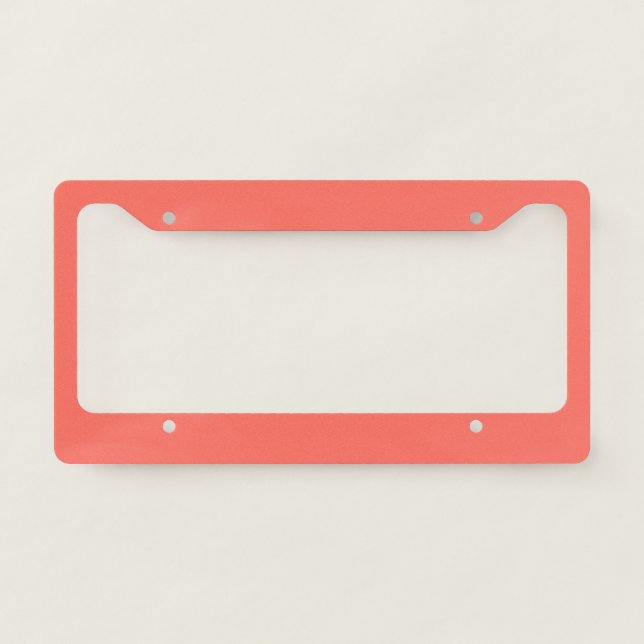 Coral hex code FF6F61 License Plate Frame (Front)