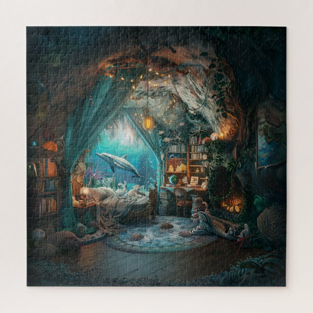Coral Hideaway Mystical Underwater Mermaid Gift Jigsaw Puzzle (Vertical)