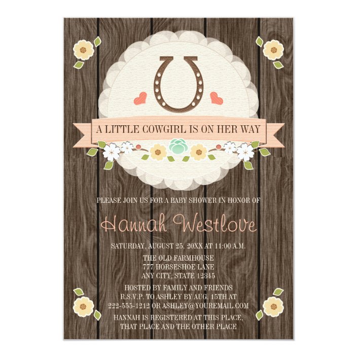 cowgirl baby shower invitations