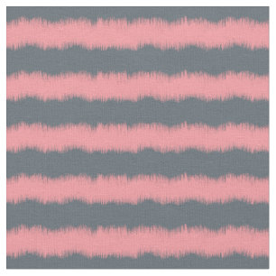 Coral Ikat chevron pattern fabric textile print