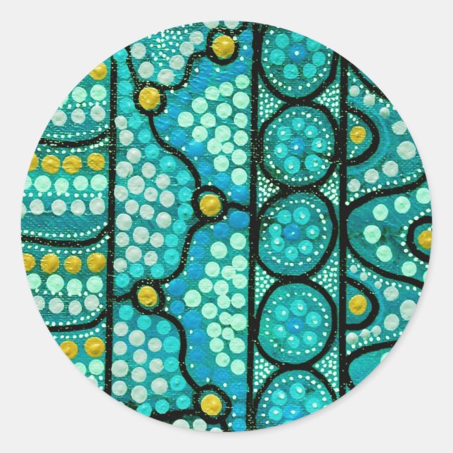 Coral Journey Classic Round Sticker (Front)