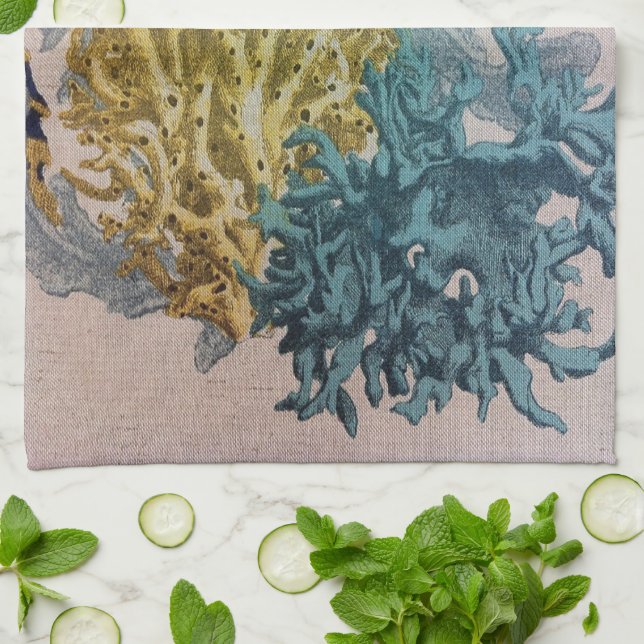 Coral Kitchen Towel (Folded)