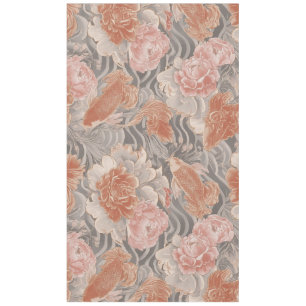 Coral Koi Chinoiserie Floral Pattern Tablecloth