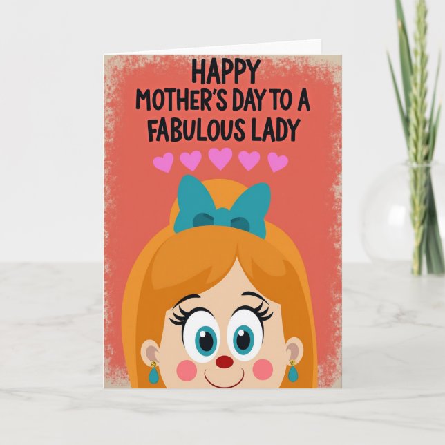 Coral Lady Mothers Day Card (Front)