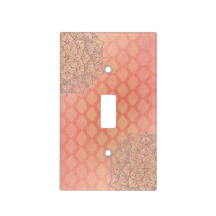 Coral Lavender Gold Moroccan Arabian Glam Light Switch Cover