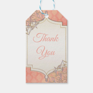 Coral Lavender Gold Moroccan Glam Wedding Favor Gift Tags