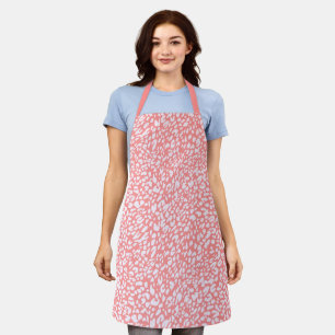 Coral Leopard Print Pattern Apron