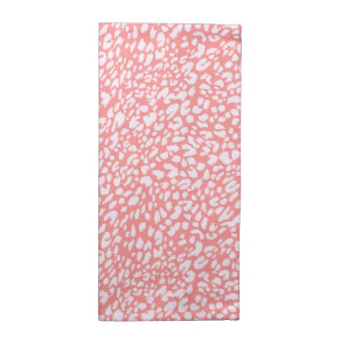 Coral Leopard Print Pattern Cloth Napkin