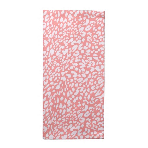 Coral Leopard Print Pattern Cloth Napkin
