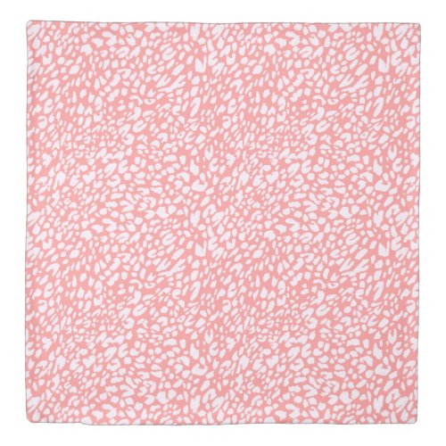 Coral Leopard Print Pattern Duvet Cover