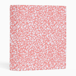Coral Leopard Print Pattern Mini Binder