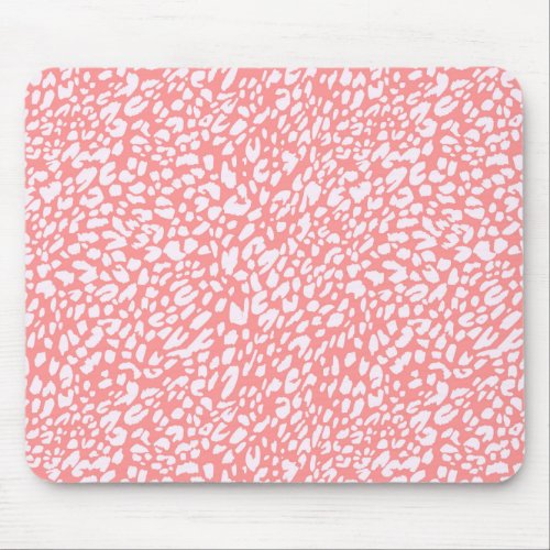Coral Leopard Print Pattern Mouse Pad
