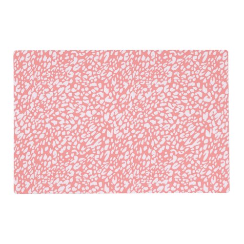 Coral Leopard Print Pattern Placemat