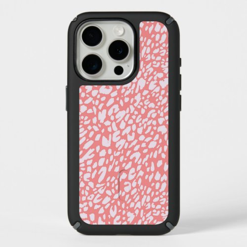 Coral Leopard Print Pattern iPhone 15 Pro Case