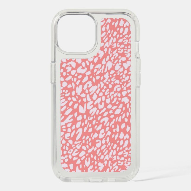 Coral Leopard Print Pattern Speck iPhone Case (Front)