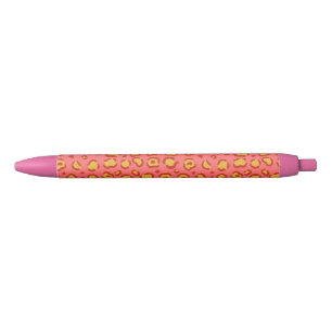 Coral Leopard Print Pen