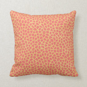 Coral Leopard Print Throw Pillow