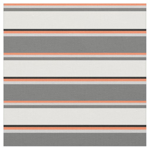 Coral, Light Gray, Dim Gray, White, and Black Fabric