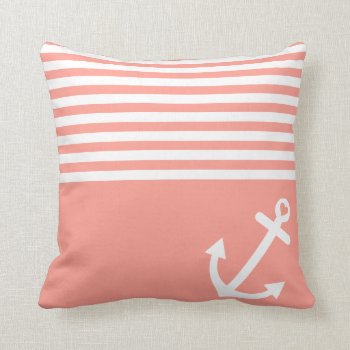 Coral Love Anchor Nautical Throw Pillow by OrganicSaturation at Zazzle