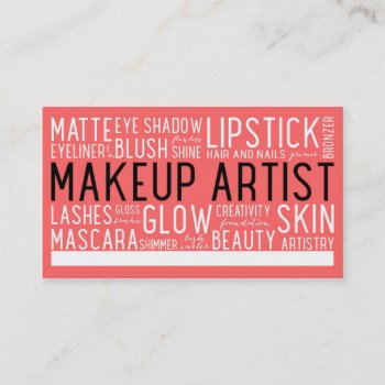 Coral Makeup Artist : Business Card by luckygirl12776 at Zazzle