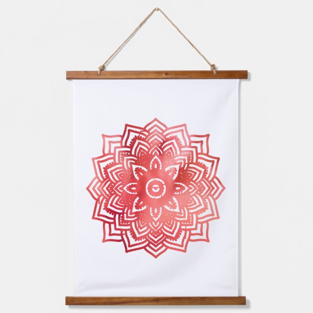Coral Mandala Hanging Tapestry (Front)