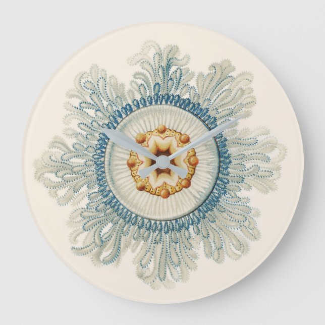 Coral Mandala Pattern Large Clock (Front)