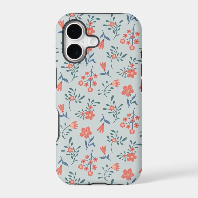 Coral Meadow Floral Pattern Case-Mate iPhone Case (Back)