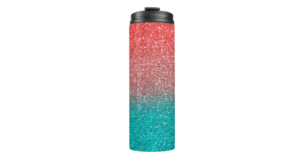 Blush Glam Double Walled Glitter Tumbler - Travel Cup & Straw 24oz, Gold 