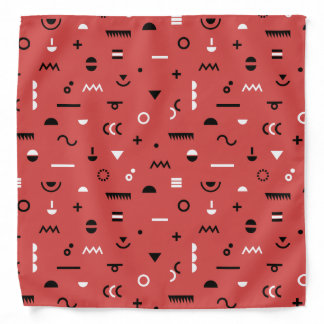 Coral memphis symbol pattern bandana