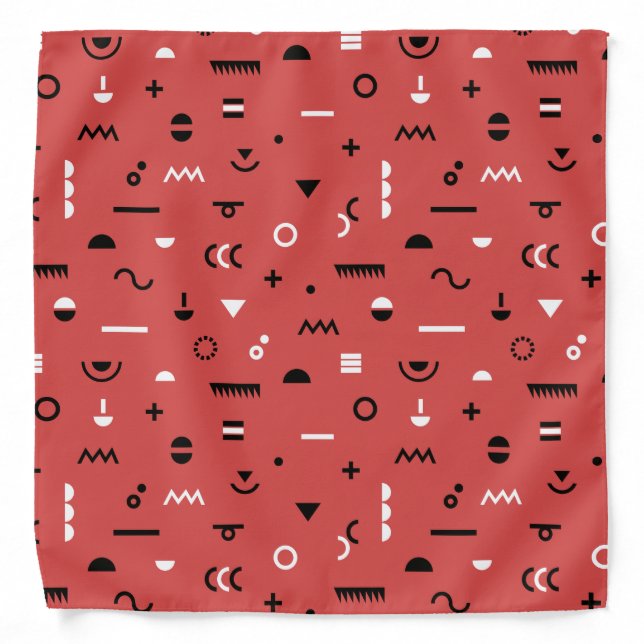 Coral memphis symbol pattern bandana (Front)