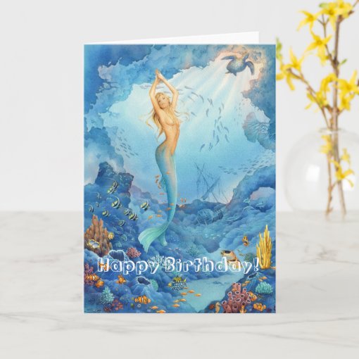 'Coral Mermaid' Birthday Card | Zazzle