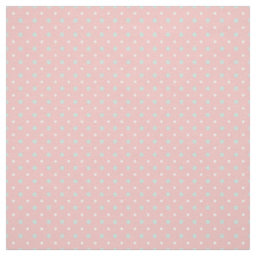 Coral Mint Green  Polka Dot  Pattern Fabric