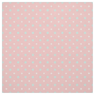Coral Mint Green  Polka Dot  Pattern Fabric