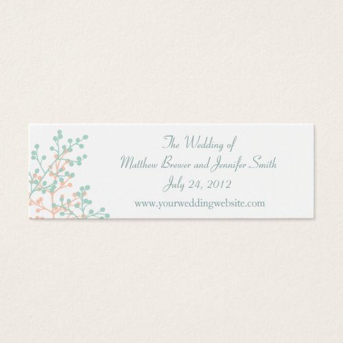 Coral/Mint Green Wedding Website Information Cards Business Cards
