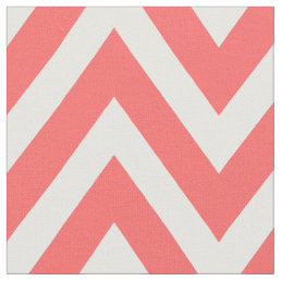 Coral Modern Chevron Large Scale Fabric