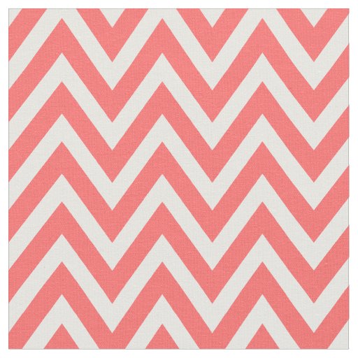 Coral Modern Chevron Stripes Fabric