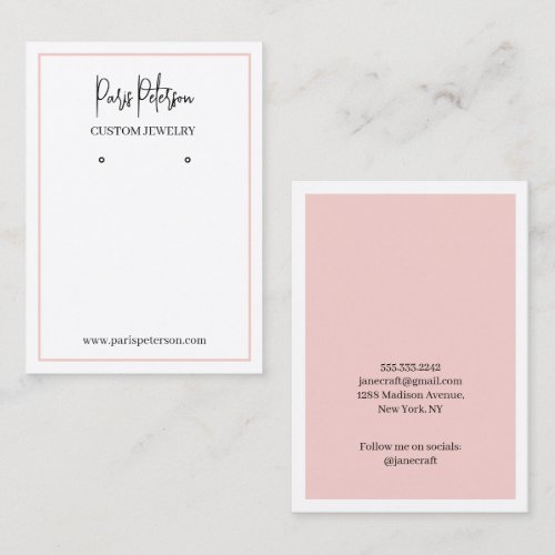 Coral Modern Custom Jewelry Earrings Display Card