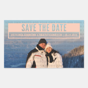 Coral Modern Cut Out Save the Date Stickers